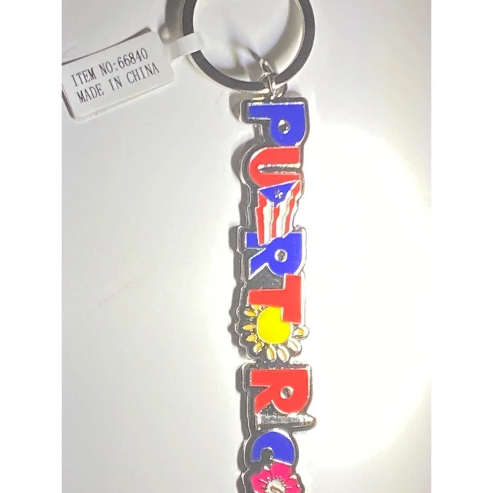 Puerto Rico Flag Keychain Amapola Multicolor Puerto Rico Items Accessory‎